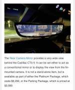 Cadillac LIVEVIEW Video Mirror retrofit kit, CT4-V Blackwing Parts